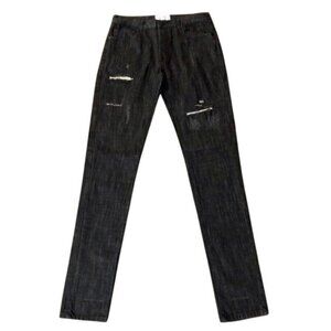 Black Scale USA Distressed Black Jeans Mens 34 Long Tall Button Fly NWOT